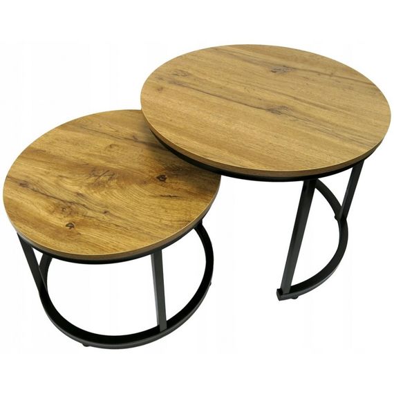 Столик журнальный круглый комплект 2 в 1 Bonro Бонро B-012 темно-коричневый (42400391) | Зображення 3