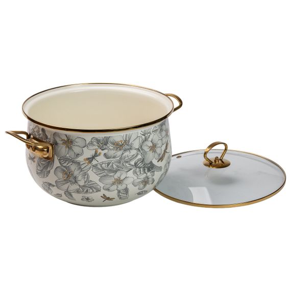 Емальована каструля об'ємом 6,5 л для газових, електричних та індукційних плит HP-2-107 | Зображення 1