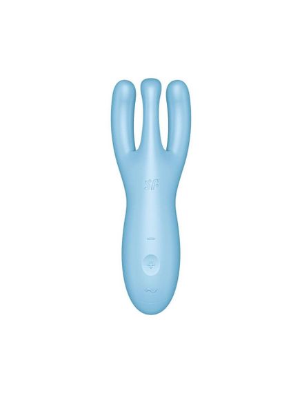 Кліторальний смарт вібратор Satisfyer Threesome 4 Blue з трьома пальчиками | Зображення 1