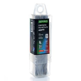 Свердло для металу HSS/M2 (6542) Ø 4, 8 мм (тубус, кратність10 шт.) PRO APRO 8306761