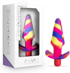 Анальная пробка конусообразная с вибрацией Blush Avant разноцветная Sex Aura