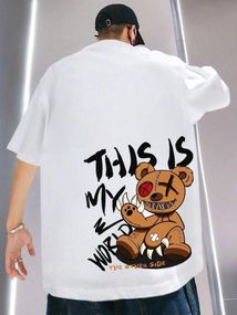 Футболка мужская с принтом повседневная L Белая