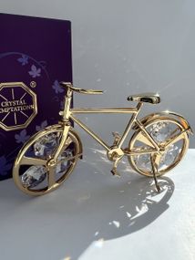 Кришталева мініатюра ручної роботи зі стразами Ретро-велосипед Grand, 11х6.5 см