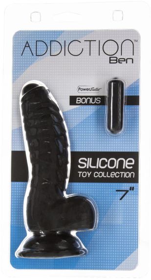 Фалоімітатор ADDICTION Ben 7" Dildo With Balls Black, віброкуля в подарунок sexstyle | Зображення 4