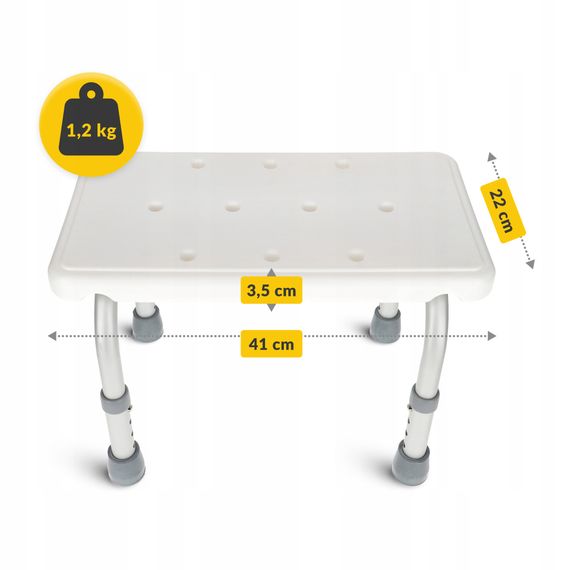 Сходинка-табурет 4FIZJO для ванної та душу, регульована White/Grey (P-5905973403429) | Зображення 7