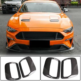 Накладки на капот (2018-2023, Карбон) для Ford Mustang рр