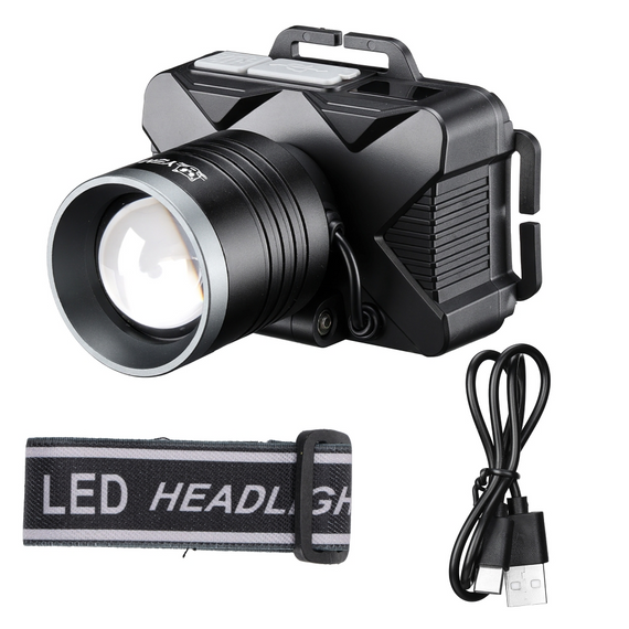 Ліхтар акумуляторний налобний YEMAO YM-T305 TG Motion Sensor Li-Ion акумулятор ЗУ Type-C zoom 30 Вт Чорний | Зображення 7