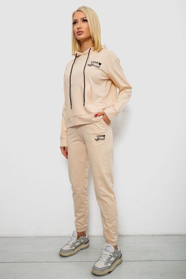 Спортивный костюм женский двухнитка, цвет бежевый, 214R1419-005 | Зображення 2