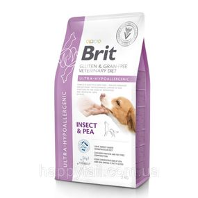 Ветеринарный сухой корм для собак Brit VetDiet Ultra-hypoallergenic с насекомыми при аллергии 2 кг