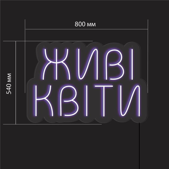 Неоновий світильник Живі квіти 800х540мм acr-n000078 | Зображення 1