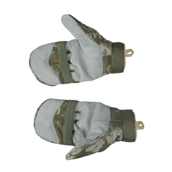 Тактические утепленные зимние перчатки Softshell пиксель L | Зображення 4