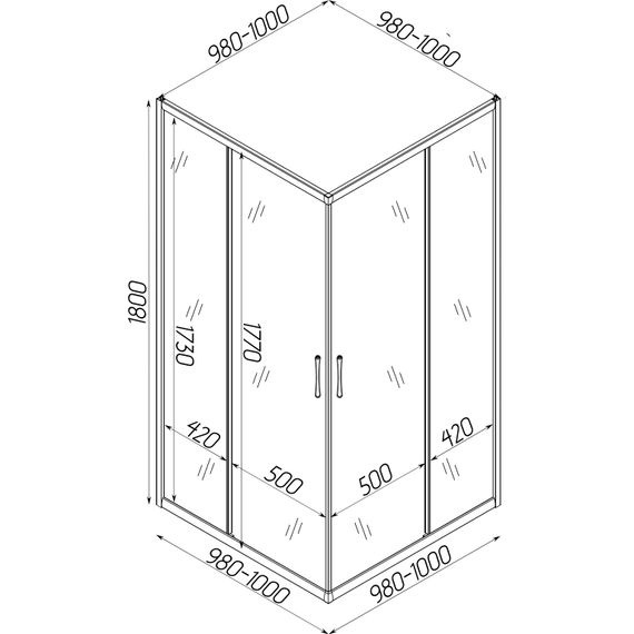 Душевая кабина BRAVO ODRA 100N | Зображення 3