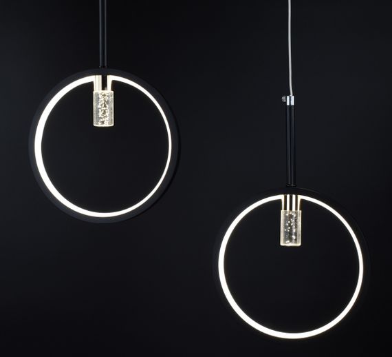 Люстра світлодіодна стельова LED світильник для квартири на стелю лед 26836 Чорний 30-150х6х80 см. | Зображення 6