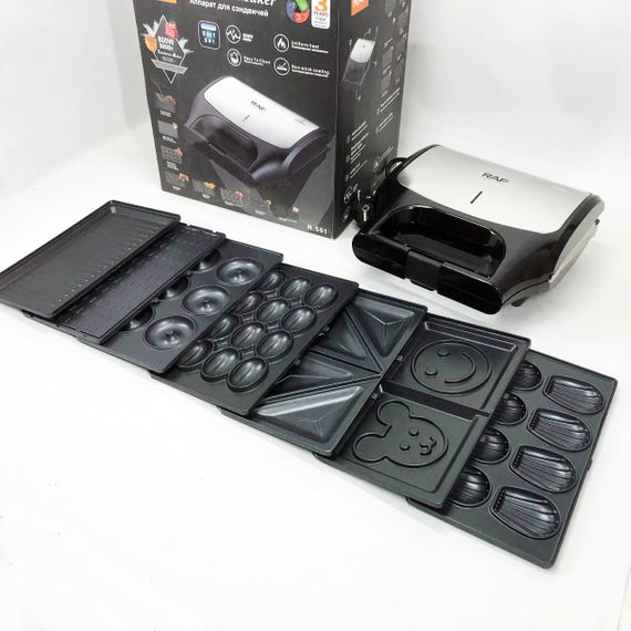 Бутербродница мультимейкер, Универсальный гриль для домашних блюд, Решетки для жарки мяса и овощей ZW-61 | Зображення 6