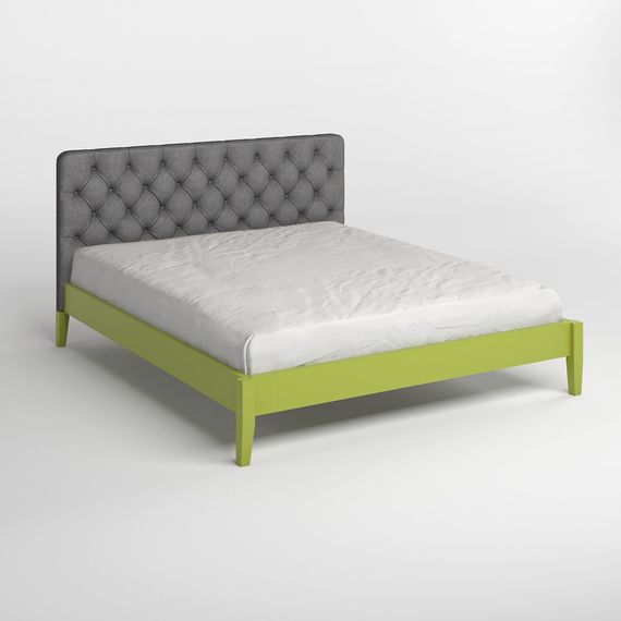 Односпальне дерев'яне ліжко Mebigrand Рим ДК Лайм (S3050G70Y)/Аляска 93 (Сірий) Б3 70х190 см | Зображення 1