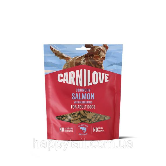 Лакомство для собак Carnilove Crunchy Snack Salmon с лососем и черникой — хрустящие снеки 200 г