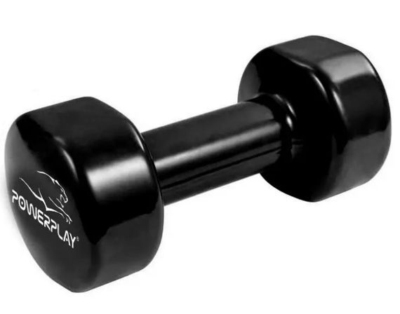 Гантель вінілова PowerPlay 1 кг PP_4121 Чорна 1 шт (PP_4121_1kg) | Зображення 3