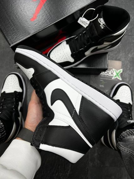 Кросівки чоловічі демісезонні N-ike Air Jordan 1 High Black White X розмір 41 - 26 см 42 - 26,5 см | Зображення 2