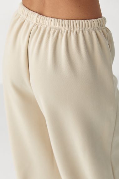 Спортивні штани з плюшевим начісом - бежевий цвет, M (є розміри) | Зображення 3