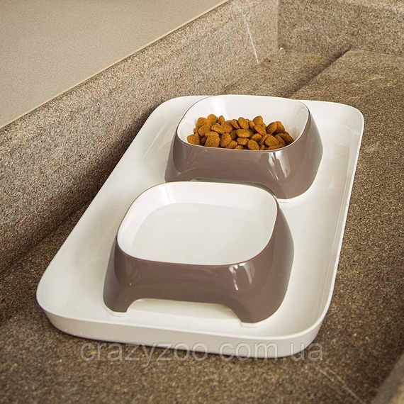 Миски на підставці для собак та котів Ferplast Glam Tray Extra Small пластикові сірі 40x23x4.5 см 400 мл 71908321 | Зображення 5