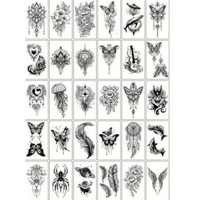 Набір дитячих тимчасових татуювань "Чорні міні №4" black-tattoo-mini-set-4-H