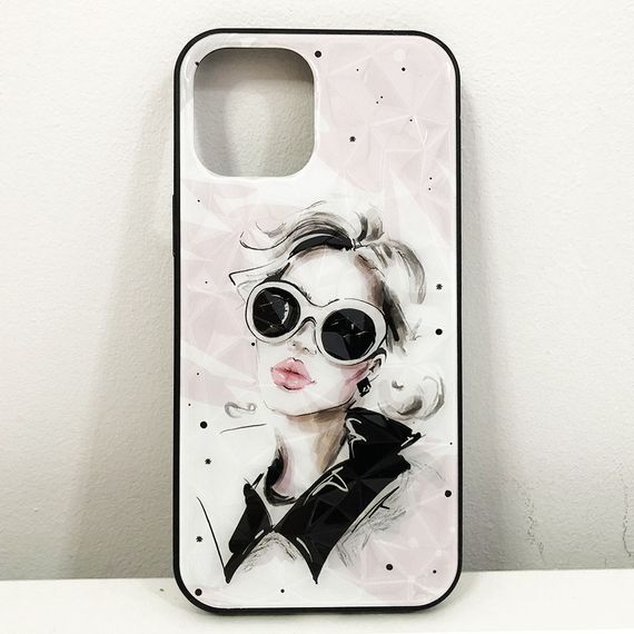 Чехол для Apple Iphone 12 Pro Max девушка в очках. Цвет: розовый FO-51 | Зображення 1