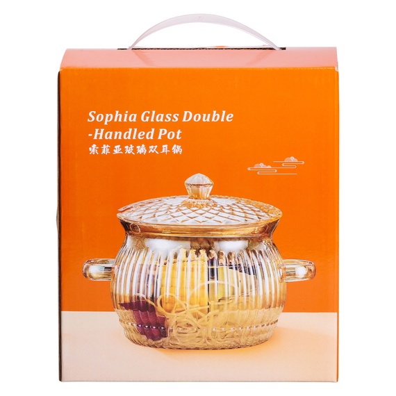 Кастрюля стеклянная с крышкой 2 литра из боросиликатного стекла посуда супница стеклянная с крышкой HP-34-6 | Зображення 5