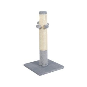 Кігтеточка Природа ДО4 для котів стовпчик з чотирма бубонами сірий 36х36х67 см