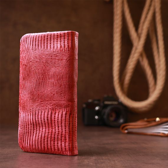 Кошелек женский кожаный с тиснением Guxilai 18967 Красный | Зображення 8