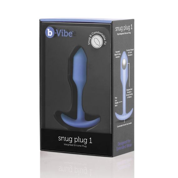 Анальна пробка із зміщеним центром ваги, S, B-vibe Snug Plug 1 фіолетова, 8.6 х 2.2 см | Зображення 5
