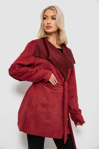 Кардиган женский однотонный, цвет бордовый, 257R001 | Зображення 2