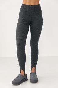 Утеплені лосини в рубчик зі штрипками - темно-сірий цвет, ONE SIZE (є розміри)