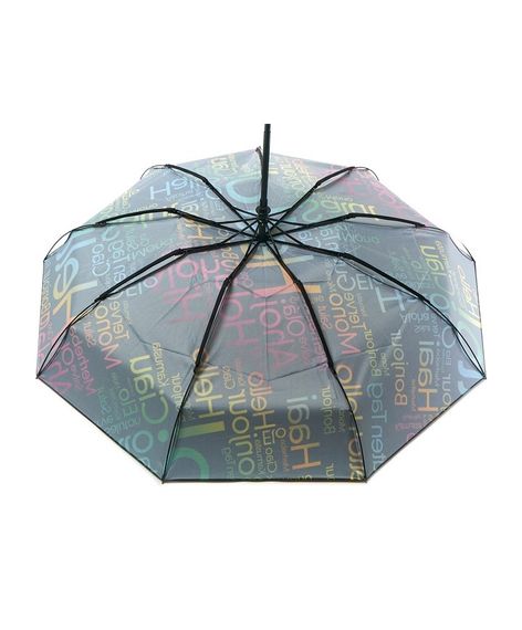 Парасолька автомат RAIN FLOWERS №1130 "Привітання" жіноча на 9 спиць Чорний | Зображення 3