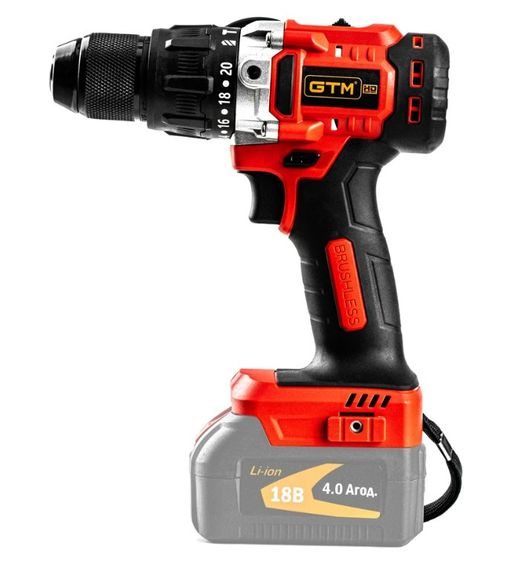 Акумуляторний ударний шурупокрут GTM DSI18/80BL безщітковий без АКБ і ЗП у кейсі (DSI18/80BL_BARE TOOL) | Зображення 3