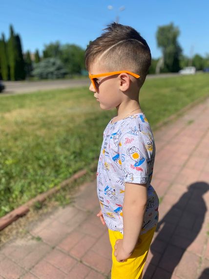 Комплект для хлопчика (футболка+шорти) Носи своє 110 Жовтий (p-7934-74590) | Зображення 3