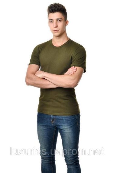 Футболка мужская с круглым вырезом Хаки, S