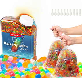 Гідрогелеві кульки Орбізи TULADUO, набір 4 в 1, 270 г, 50000 шт., 2-3.5 мм, різнокольорові, з резиновими кульками
