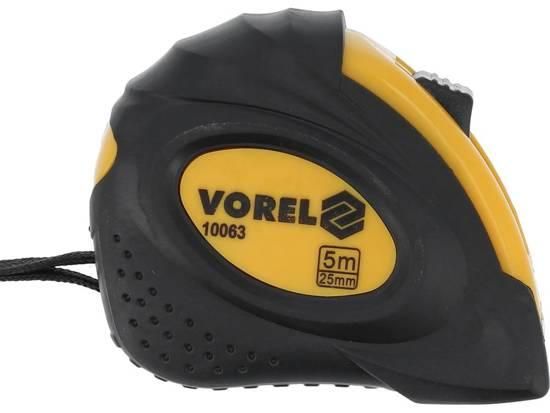 Рулетка з метричною шкалою VOREL : l= 5 м, w= 25 мм, 2 фиксатори VR-10063