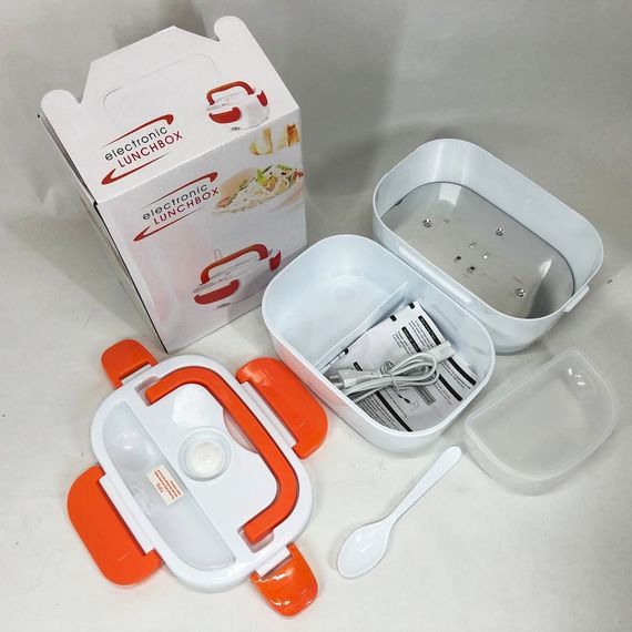 Ланч бокс електричний із підігрівом Lunch Heater 220V Pro, контейнер для їжі з відсіками. ST-593 Колір: помаранчевий | Зображення 2
