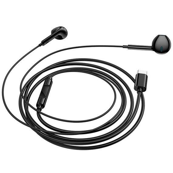 Навушники Borofone BM100 Fuente universal with microphone (Type-C/1.2m) Black | Зображення 1