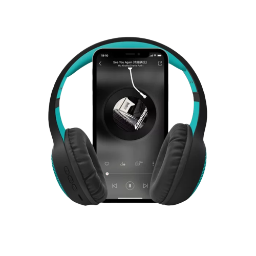 Беспроводные накладные Bluetooth наушники с быстрой зарядкой Celebrat A23 черно-голубой (MER-15729_657) | Зображення 4