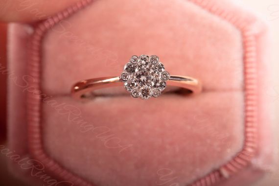 Кольцо из желтого и белого золота с бриллиантами 18.5 | Зображення 3