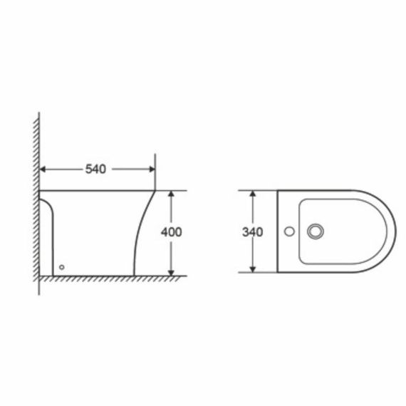 Біде підлогове Qtap Presto 540×340×400 White QTPRE29W43056 | Зображення 1