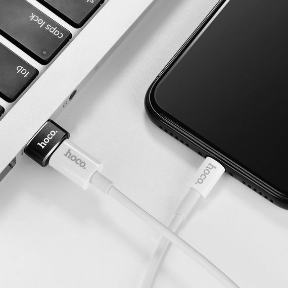 Переходник Hoco UA6 OTG USB to Type-C Черный | Зображення 5