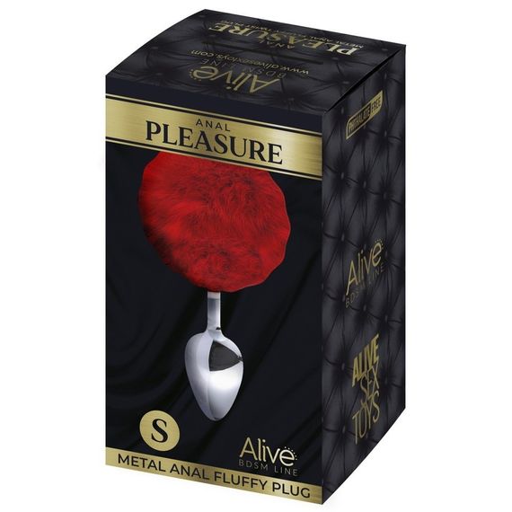 Анальна пробка металева Alive Anal Pleasure з червоним хвостиком, S Sex Aura | Зображення 1