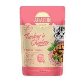 Вологий корм для котів з індичкою та куркою Araton Kitten Turkey And Chicken, 85 гр