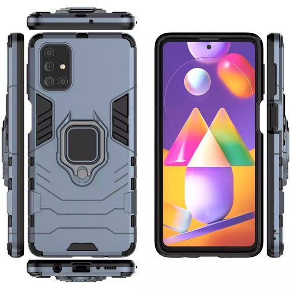 Ударостійкий чохол Transformer Ring for Magnet для Samsung Galaxy M31s Grey | Зображення 1