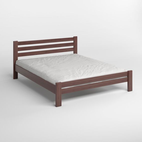 Двоспальне дерев'яне ліжко Mebigrand Прем'єра Горіх темний 160х190 см (MBG-2761) | Зображення 1
