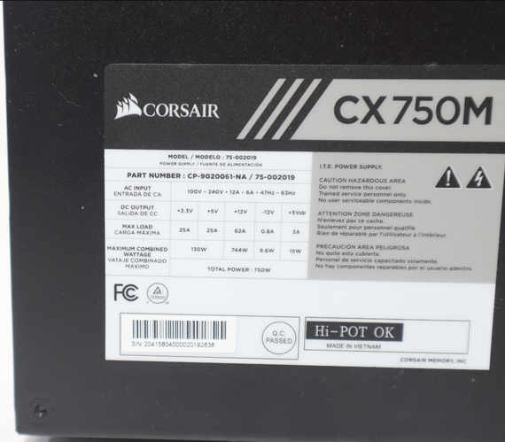 Блок питания Corsair CX750M / 750W / 1x 20+4, 1x 4+4, 4x 6+2 pin б/у | Зображення 4