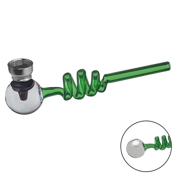 Стеклянная Трубка Спиральная "Herb Pipe Green"